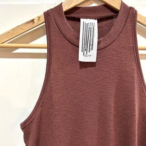 {Free People} Chocolate Brown Ribbed Tank Top